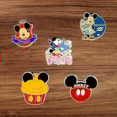 5 Mickey Mouse Disney Parks Trading Pins, Plus 2 Bonus Pins