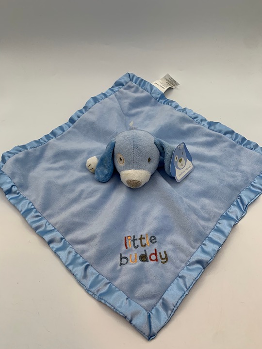New STEPPING STONES SECURITY BLANKET PUPPY DOG LITTLE BUDDY BLUE baby lovey Tag