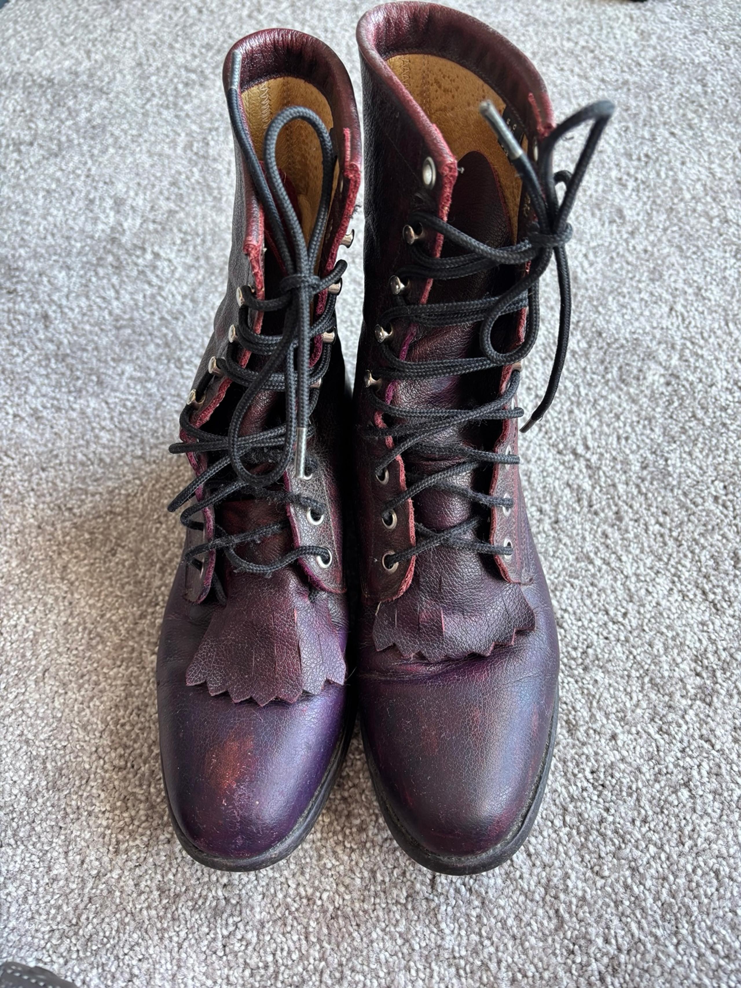 Justin Burgundy Western Leather Boots