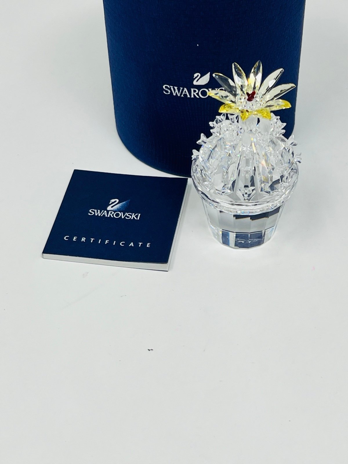 Swarovski Crystal Yellow Flowering Cactus Figurine
