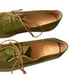 Vintage Johnny Famous Bally Style Men's Green Leather Suede Low Tops Size 11.5