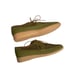 Vintage Johnny Famous Bally Style Men's Green Leather Suede Low Tops Size 11.5