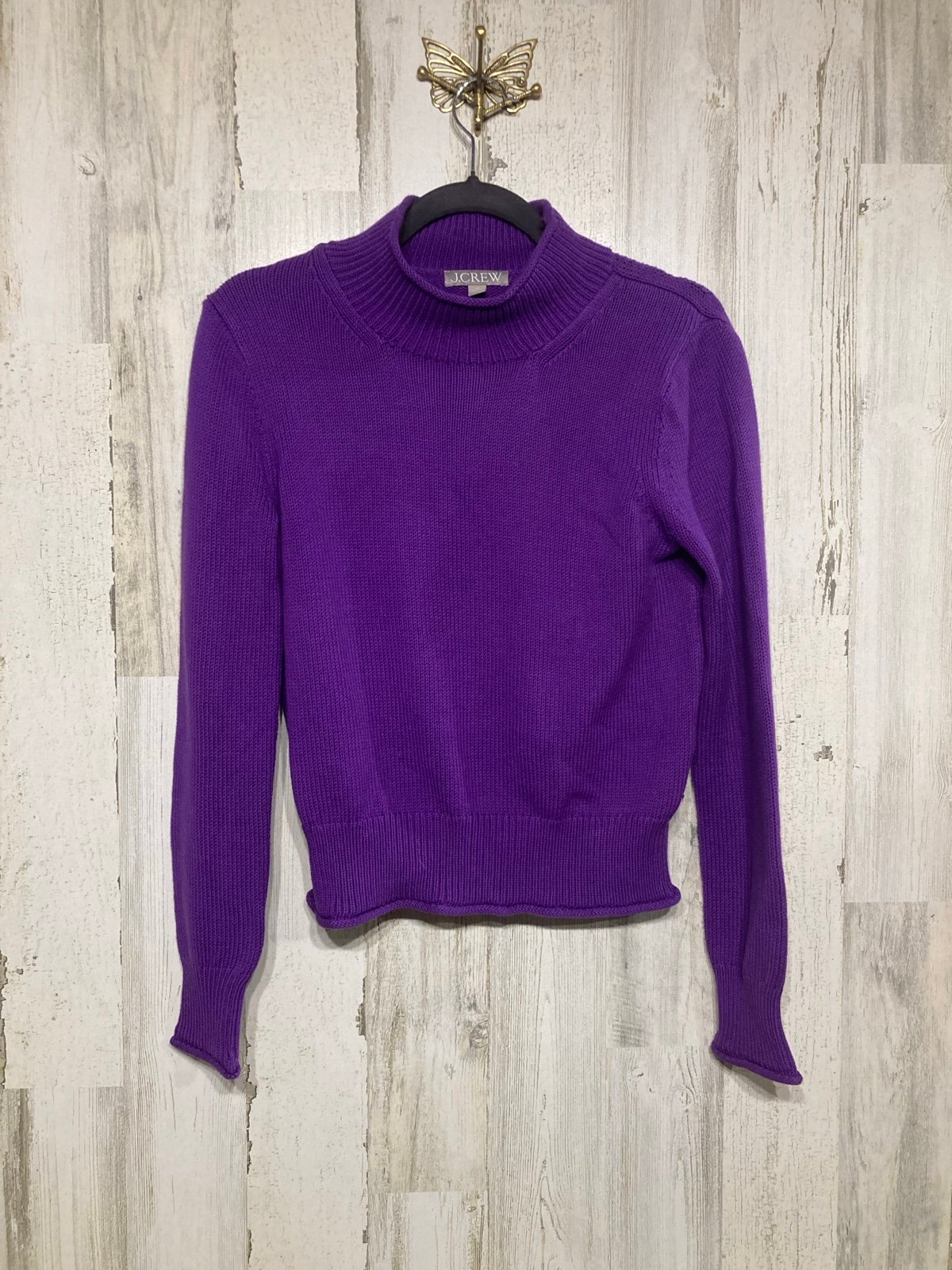J. Crew Purple New Heritage Rollneck Pullover Sweater XS