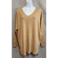 Dreamers by Debut Sweater S/M Long Sleeve V Neck High Low Hem viscose NWT