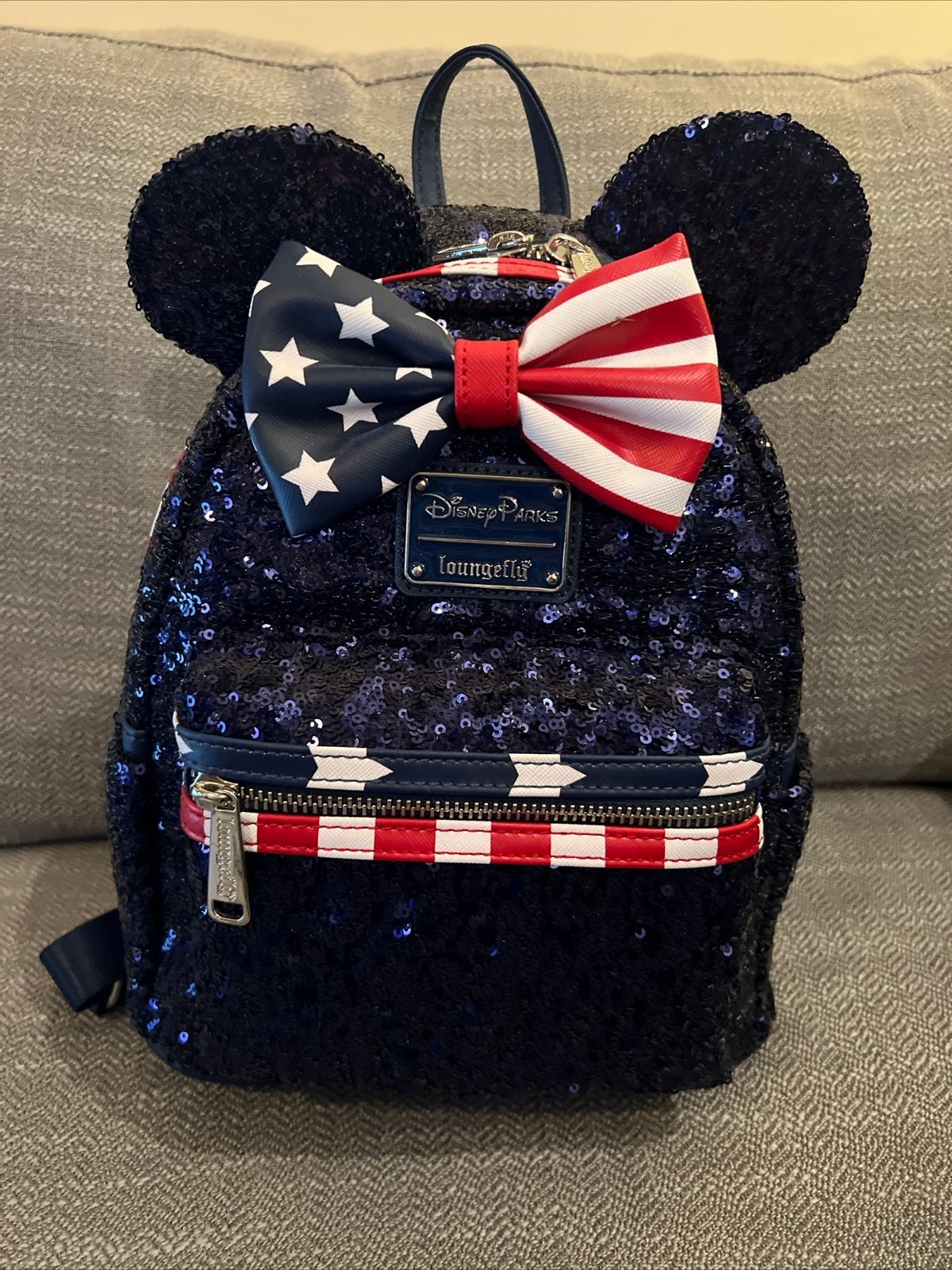 Disney Loungefly Minnie Stars and Stripes Patriotic Americana Backpack