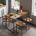 Industrial 5-Piece Dining Set w/ Backrest