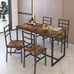 Industrial 5-Piece Dining Set w/ Backrest