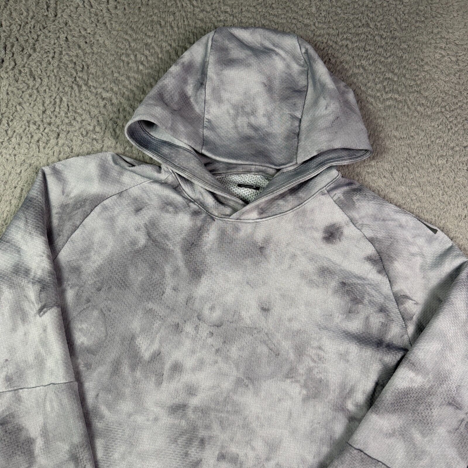 Lululemon Textured Tech Hoodie Mens L Gray Diamond Dye Sweatshirt M3CH0S