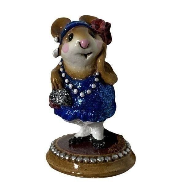 WEE FOREST FOLK M-171 ZELDA Collect Haven 1990 event piece Blue dress Sparkly