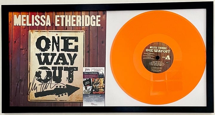Melissa Etheridge Signed Framed One Way Out Vinyl Record Display Album JSA COA