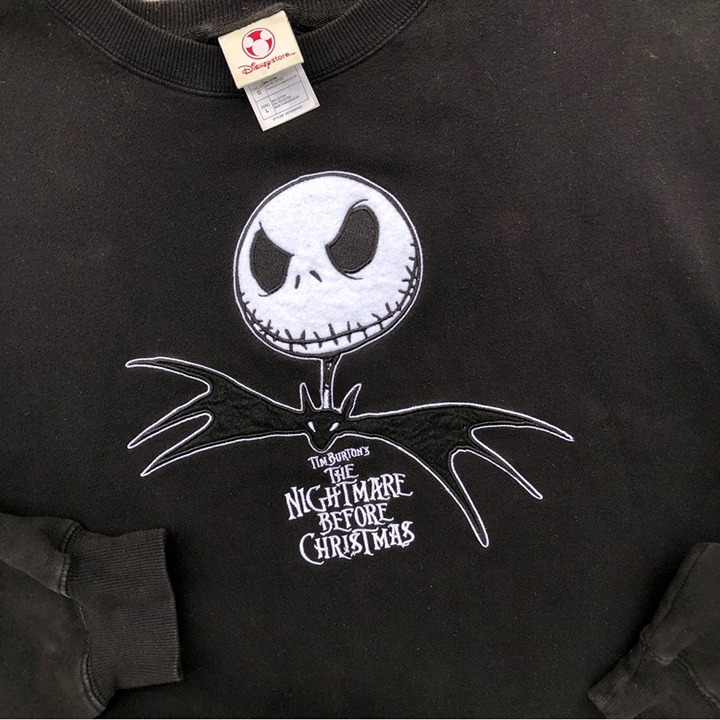 Vtg 90’s Nightmare Before Christmas Embroidered Disney Store Sweater - Size Lrg