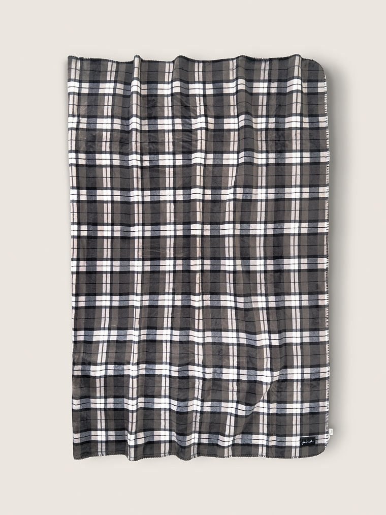 VS PINK Sherpa Blanket Plaid HTF 60x72