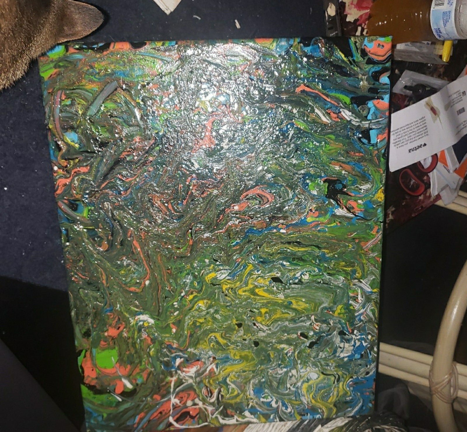 Canvas resin dirty pour,( taking custom orders)