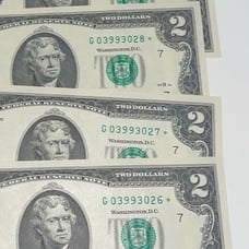 Consecutive 2 Dollar Star Notes Uncirculated Chicago Series