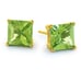 PRINCESS CUT PERIDOT STUD EARRINGS 5MM