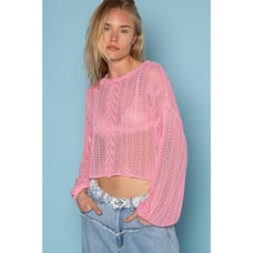 POL Balloon Sleeve Pink Top Large