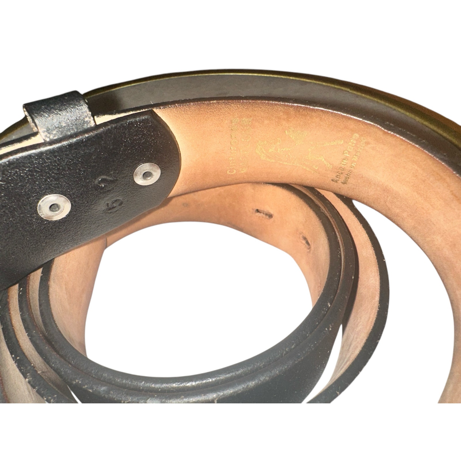 Cinturones Premium Leather Belt with Stainless Steel Buckle - 52” Big & Tall