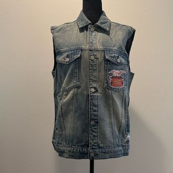 NWT Small Jeff Hamilton Sneaker Con Mens Limited Edition Denim vest.
