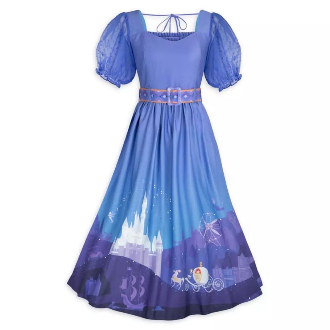 Disney Her Universe Cinderella Castle Dress by Ashley Taylor Blue Sz L