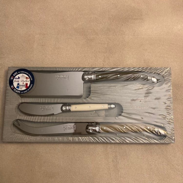 Jean Dubost Laguiole 3-Piece Cheese Knife Set NEW
