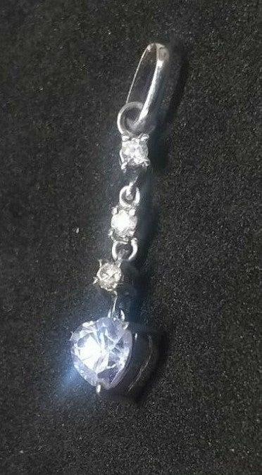 18k italy white gold pendant with amethy