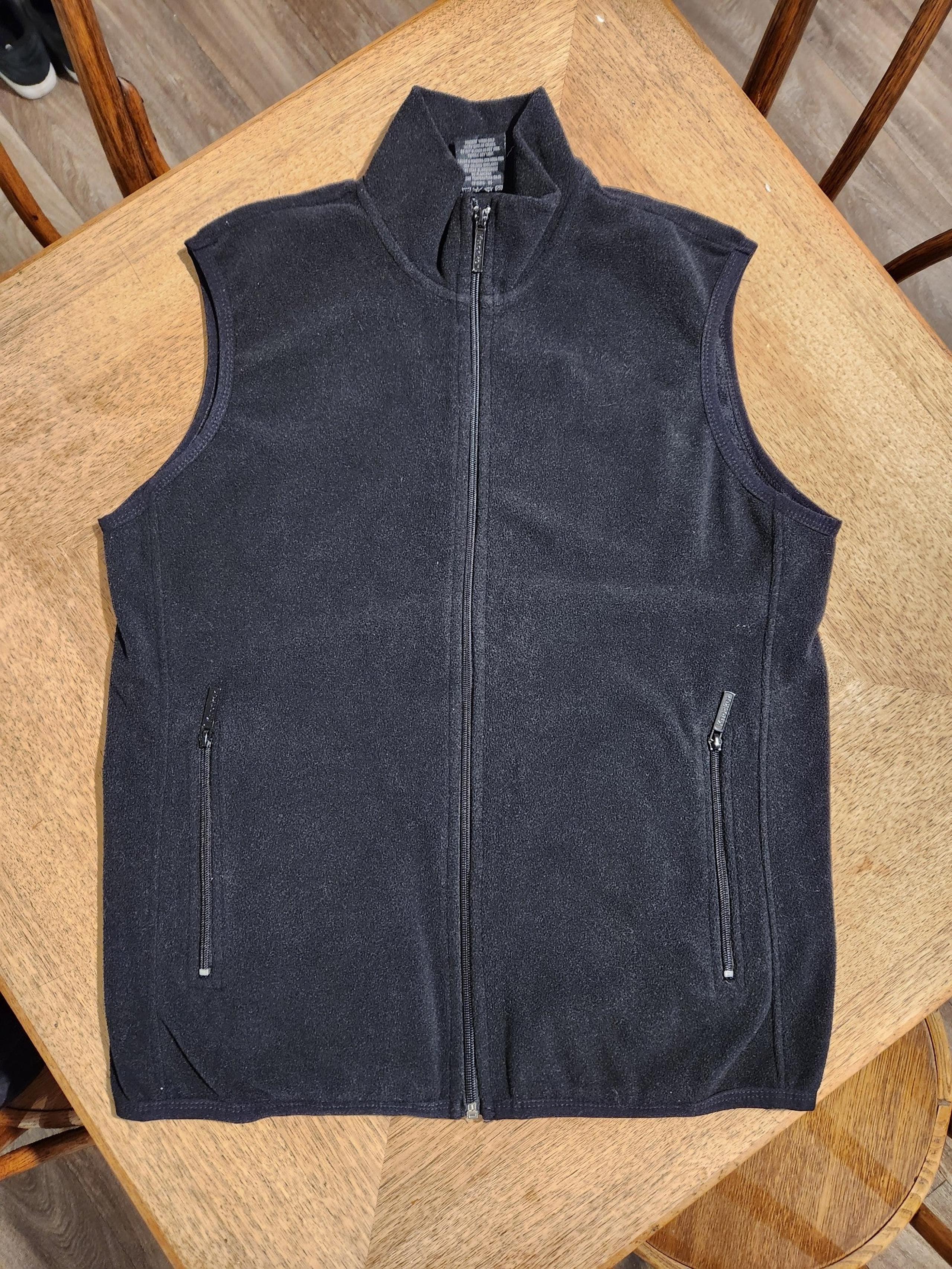 Men's Black Fleece Vest Medium
