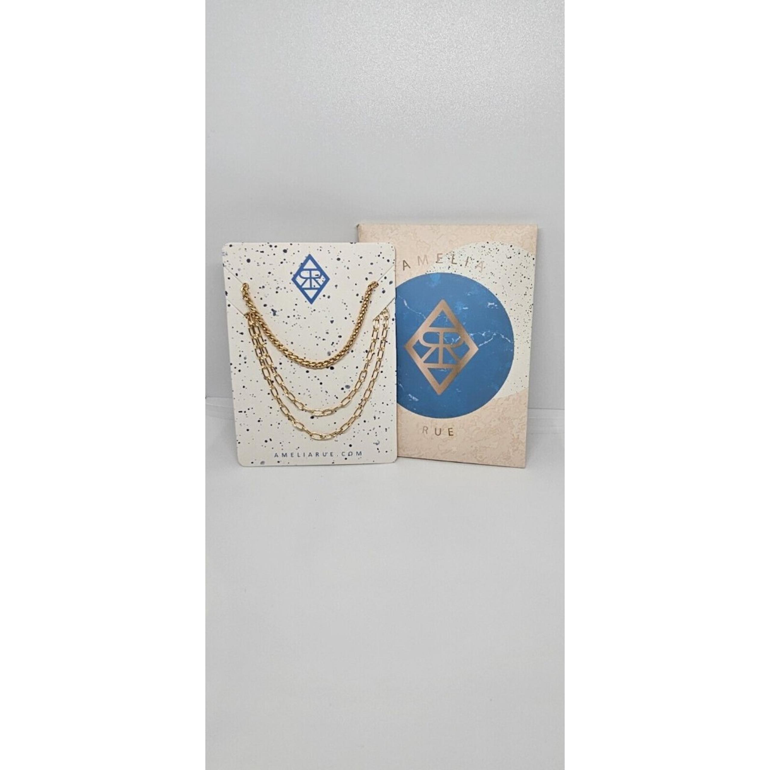 AMELIA RUE Multi Strand Layering Necklace Set 13.5” + 6.5 16” + Extenders