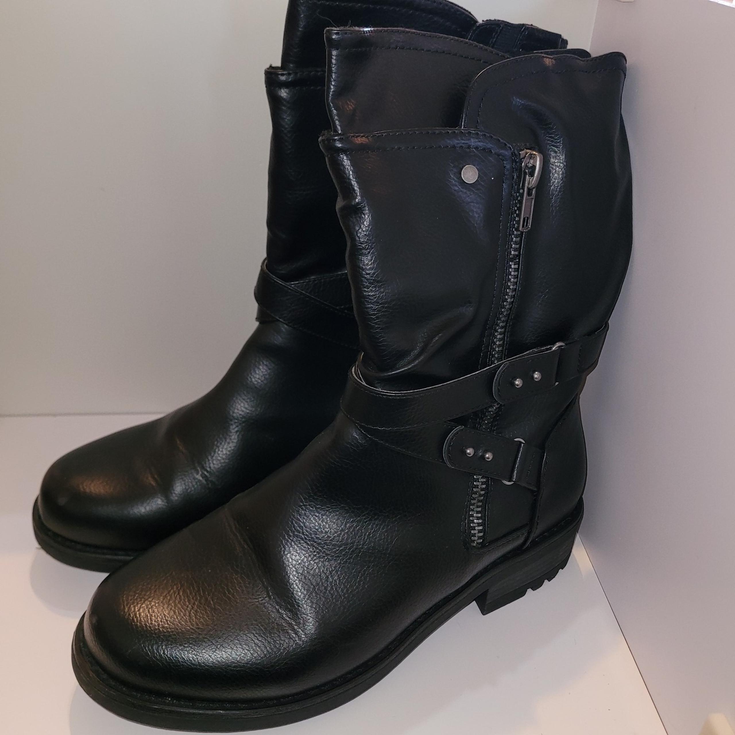 Torrid Women 10 WW Wide Calf Black Riding Biker Moto Boots CB7