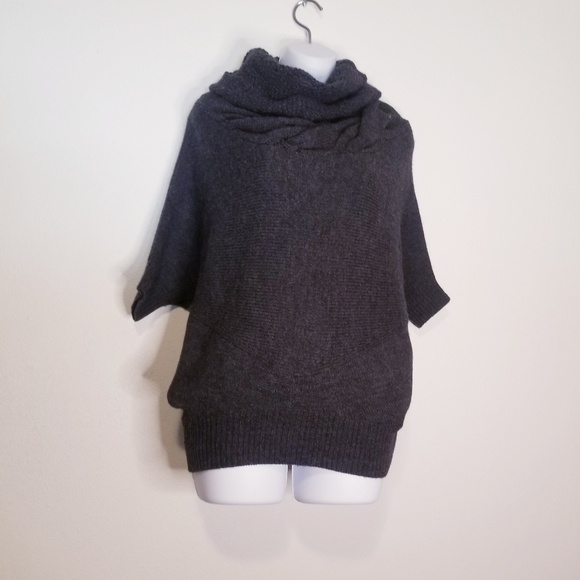 Vince gray wool blend batwing knit cowl neck sweater