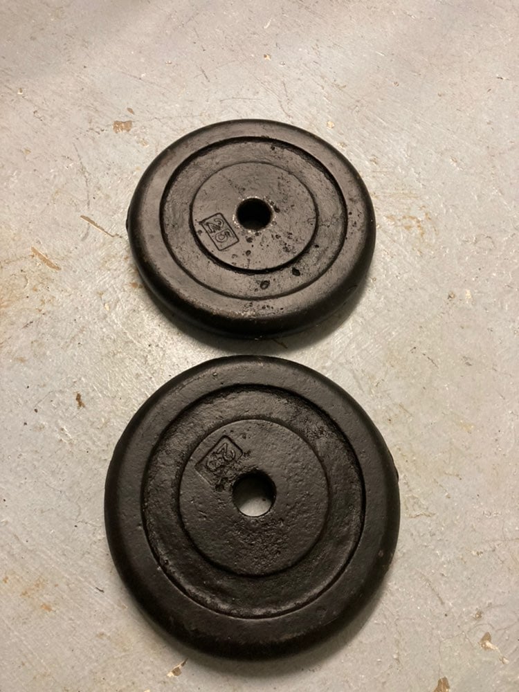 X2 - 25lb weight plates 1 inch hole