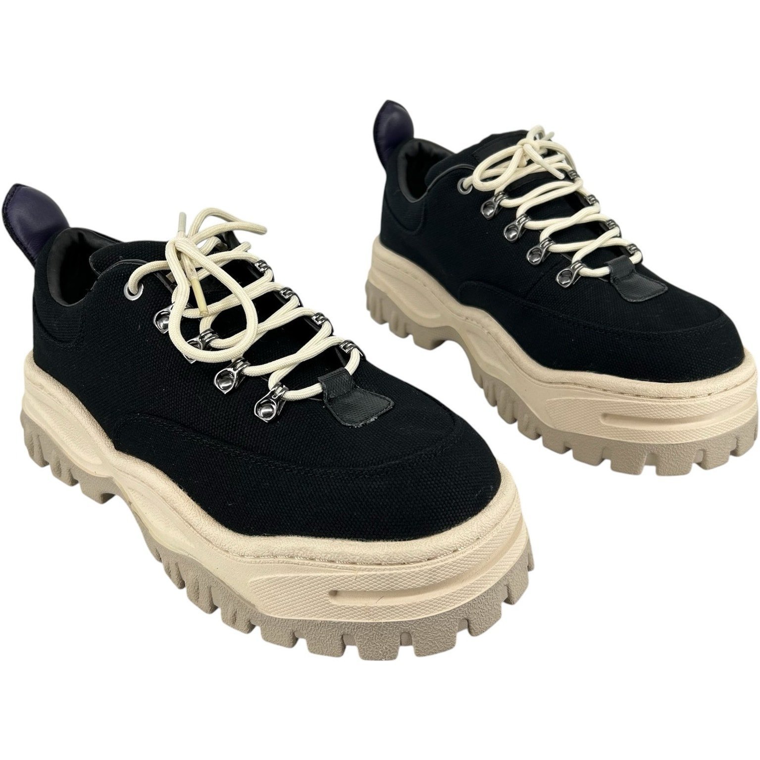 Men's Eytys Black Canvas Angel Chunky Platform Lace Up Sneakers Size 10