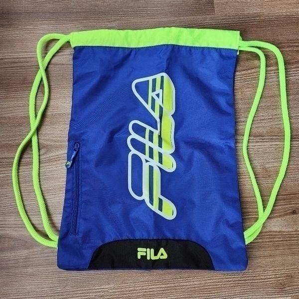 NWOT Fila Bright Blue & Neon Yellow Drawstring Bag