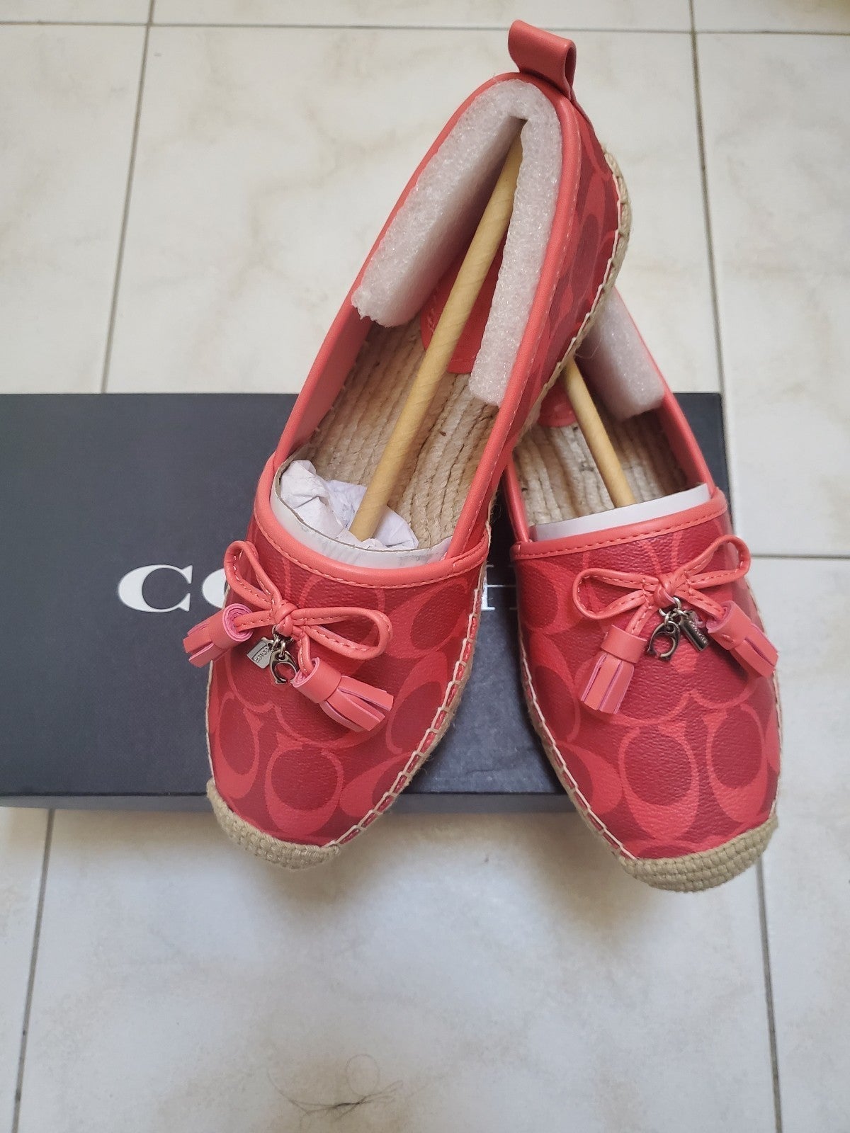 New Coach Carson Leather Espadrille