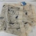 Vintage Traditional Russian Scarf 31 x 31 Beige, Grey & Black Fringe Edging