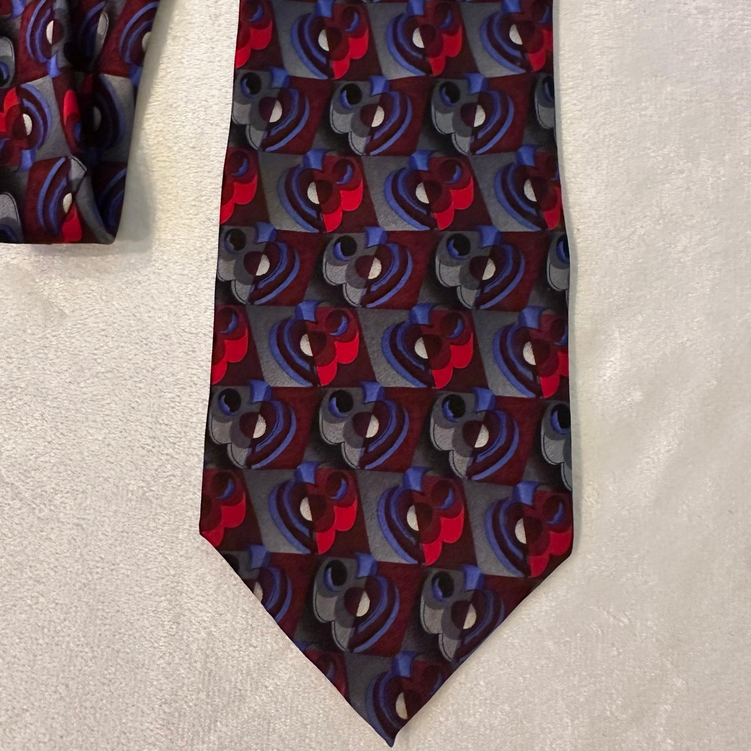 The BEATLES "Eight Days A Week" Men's 100% Silk Tie Apple Corps Red Gray Purple