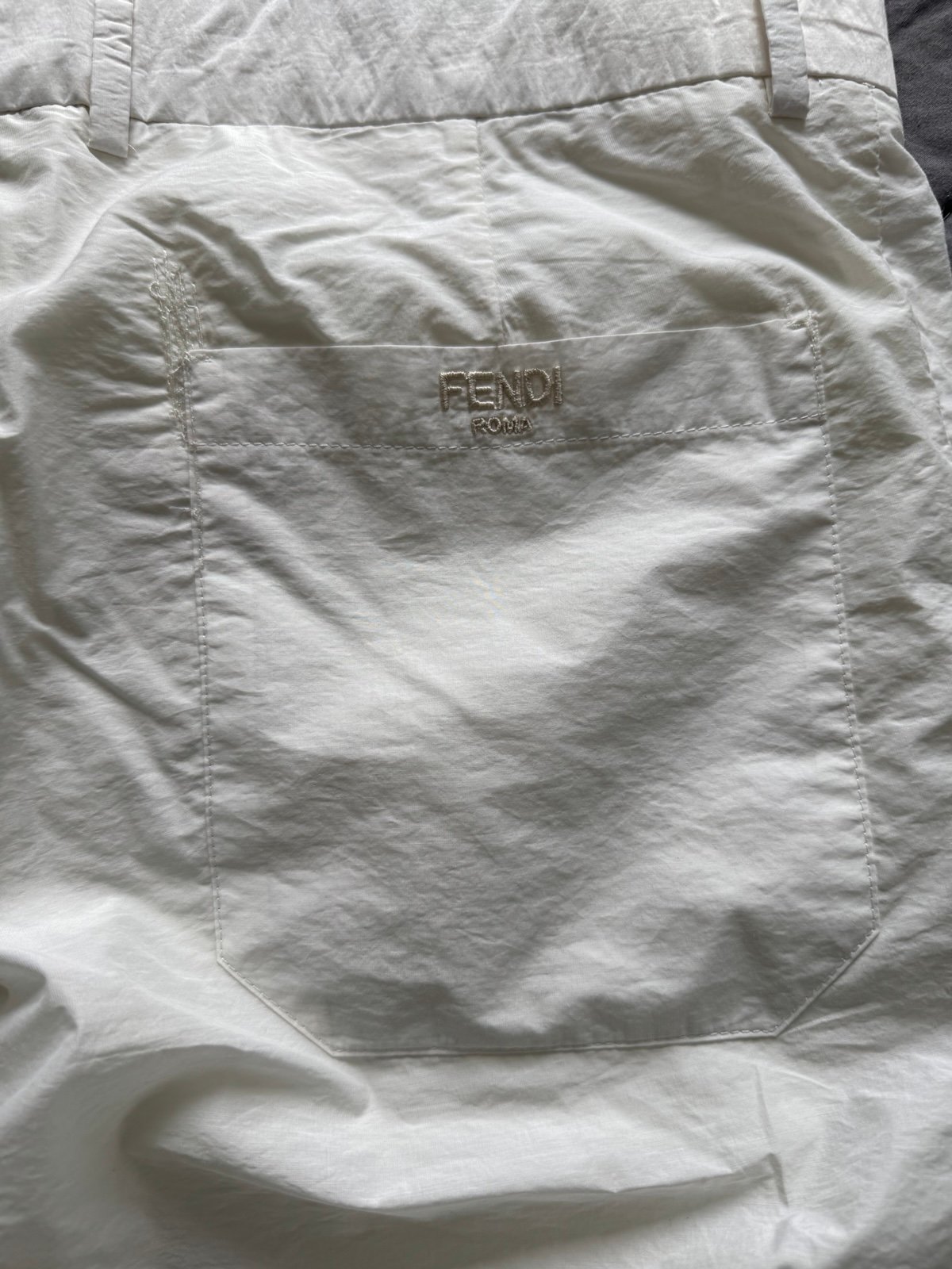 Fendi White Linen Pants