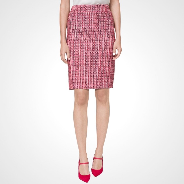 White House Black Market Pink Tweed Boot Skirt Nwt 2 XS