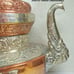TEA KETTLE COPPER WITH SILVER COLOR FROM NEPAL 12.75 x 12.50 INCHES 3lb 11.2ozs
