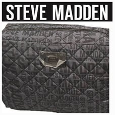 Steve Madden Repeat Logo Double Zip Nylon XL Cosmetic Bag