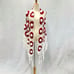 Vintage handknit crotchet granny square 3d flower triangle scarf white/red