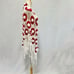 Vintage handknit crotchet granny square 3d flower triangle scarf white/red