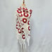 Vintage handknit crotchet granny square 3d flower triangle scarf white/red