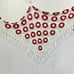 Vintage handknit crotchet granny square 3d flower triangle scarf white/red