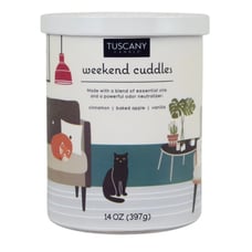 Tuscany Candle Weekend Cuddles Pet Odor Eliminator Candle Cinnamon Apple vanilla