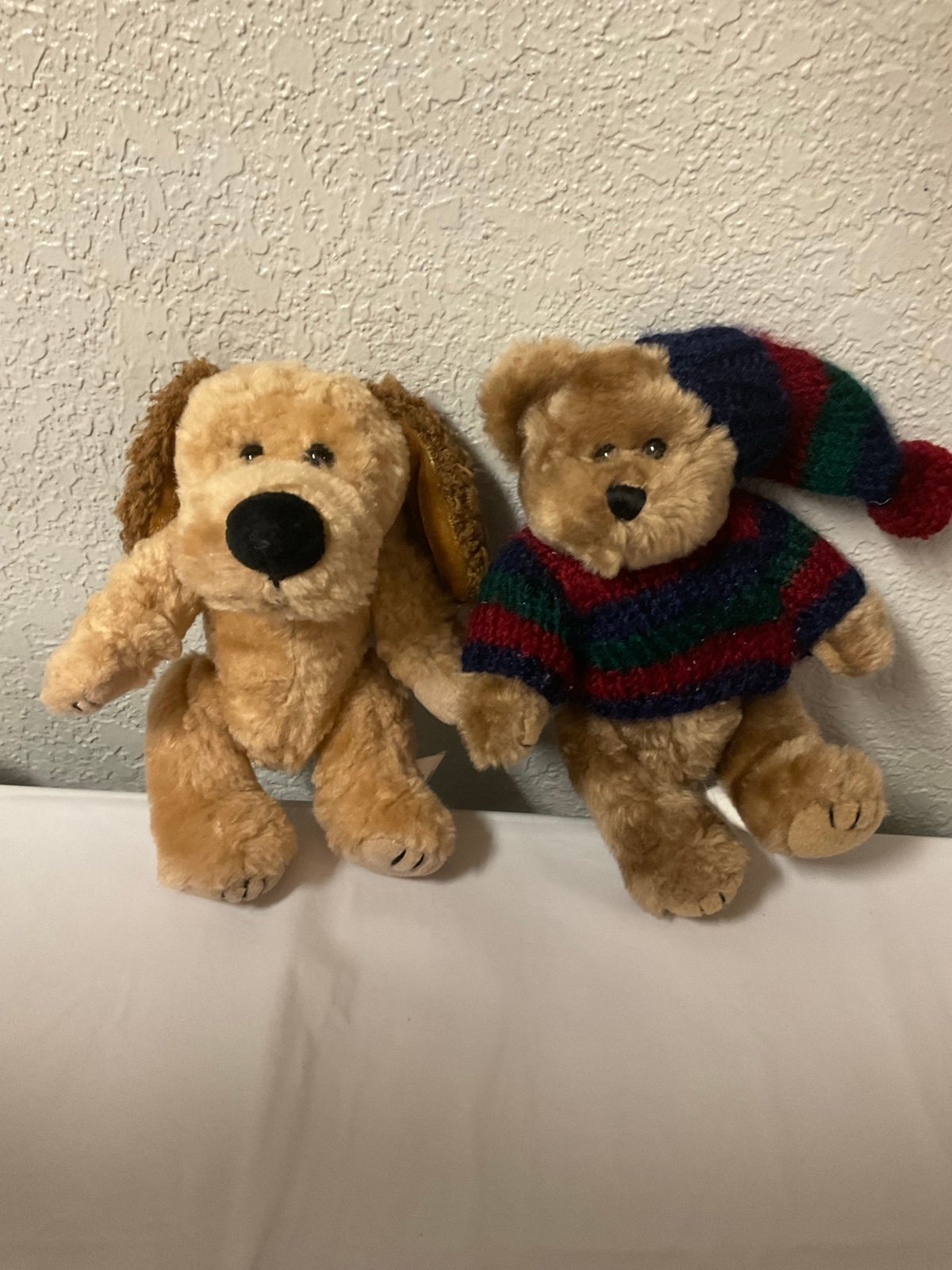 Vintage Chrisha Creations Bear With Sweater and Dog Without Sweater 1996