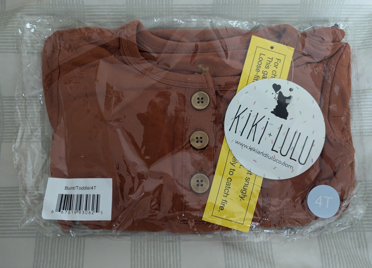 NIB Kiki and Lulu Bamboo Long Sleeve Two Piece PJs Burnt Orange size 4T