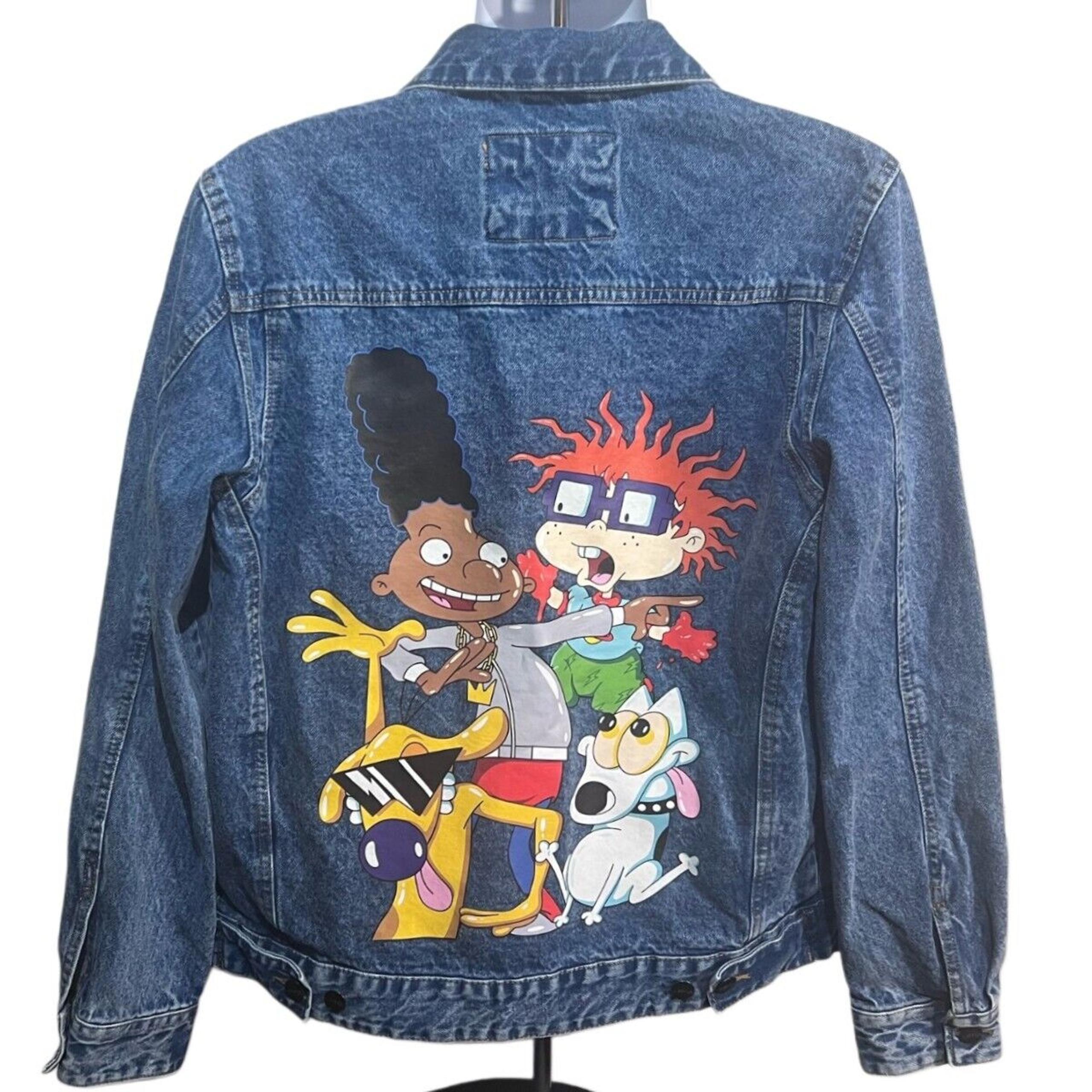 80/90s Members Only x Nickelodeon Rugrats Denim Jean Jacket Mens Size Medium