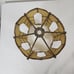 Early 20th Century Leaded Stained Glass Hanging Pendant Light Shade Swag Lamp