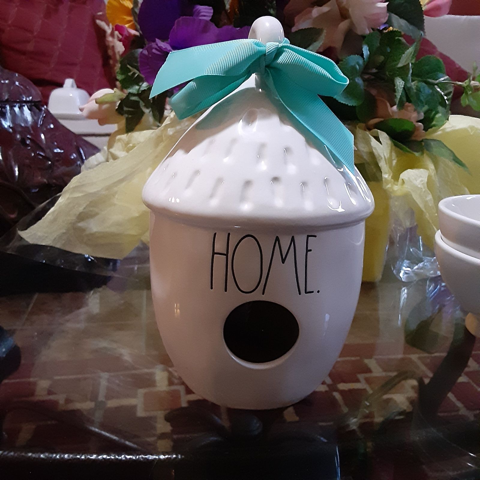 Rae Dunn Tiki / Acorn HOME Birdhouse HTF