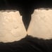 Cut & Pierced Paper Lamp Shade MCM Ivory Flowers Leaves Set Of 2